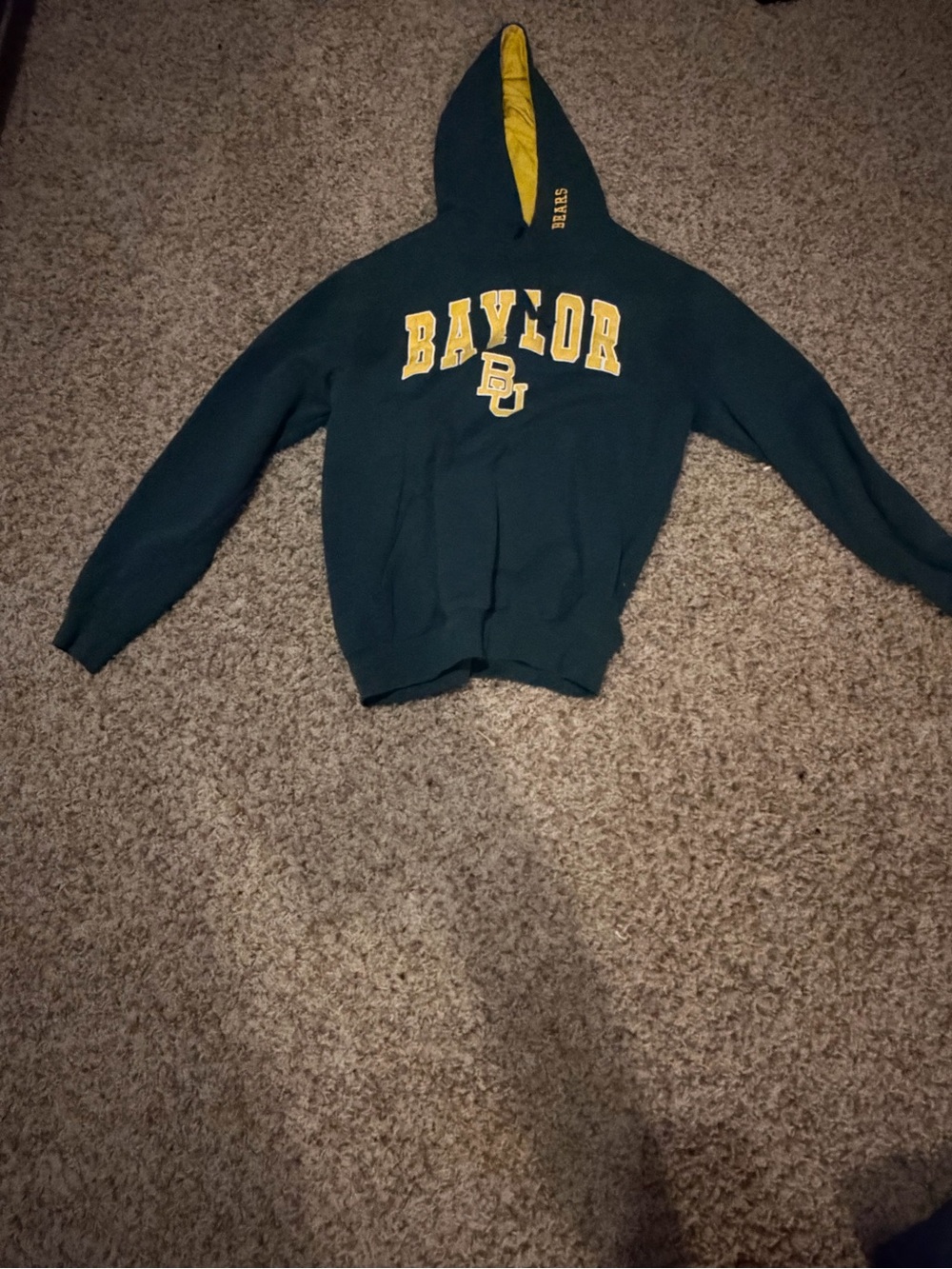 Colosseum Baylor Dark Green & Gold Hooded Sweatshirt